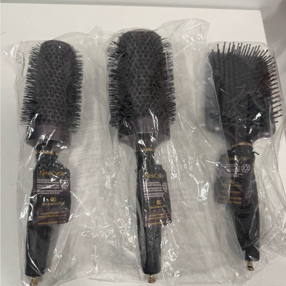 Olivia Garden Black Hair Brush Trio - Picture 5 of 5